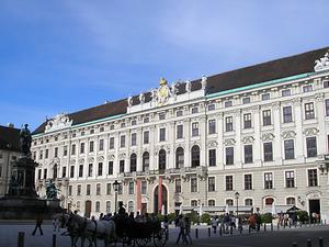 Reichskanzleitrakt in der Wiener Hofburg, Sitz des Reichsvizekanzlers Schönborn; Wien-Innere Stadt