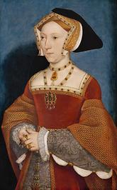 Jane Seymour (dritte Ehefrau Heinrichs VIII.), Gemälde auf Eichenholz, Hans Holbein d. J., zwischen 1536 und 1537; Gemäldegalerie, KHM - Foto: Wikimedia Commons - Gemeinfrei
