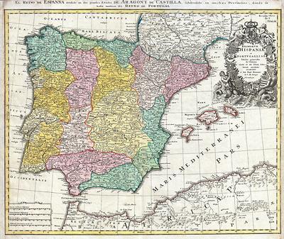 Karte von Spanien und Portugal