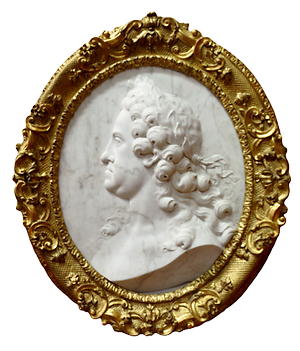 Kaiser Karl VI. Marmorrelief in vergoldetem Rahmen, Georg Raphael Donner, 54 x 46 cm um 1734