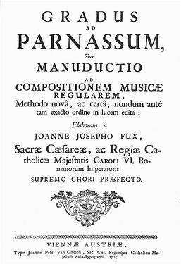 Johann Josef Fux: Gradus ad Parnassum (Abhandlung vom Kontrapunkt), Wien 1725