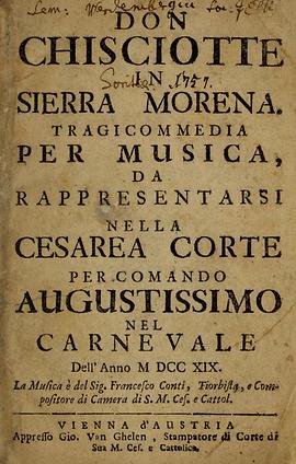 Libretto zu: Don Chisciotte in Sierra Morena / Tragicommedia, 1719