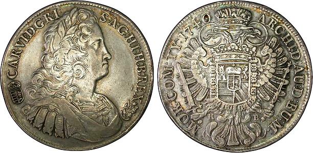Taler Kaiser Karl VI. und Wappen