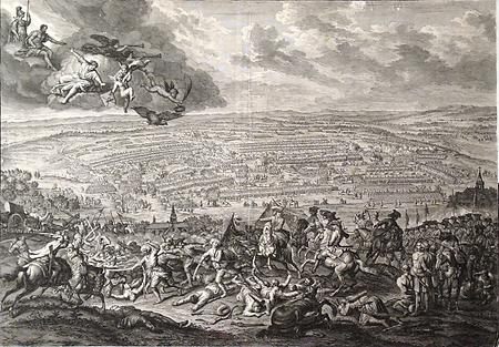 Die Schlacht von Peterwardein, 1716. Im Mittelpunkt Prinz Eugen