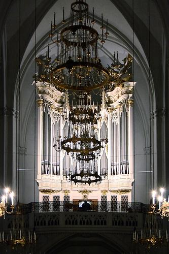 Augustinerkirche. Hauptorgel. Der historische Prospekt stammte vom österreichischen Orgelbaumeister Johann Hencke (1697 Nordrhein-Westfalen-1766 Wien), 1785. 1976 wurde die Orgel von Rieger-Orgelbau (Schwarzach, Vorarlberg) neu erbaut. - Foto: © Bwag, CC-BY-SA-4.0, Wikimedia Commons - Gemeinfrei