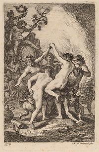 Der Triumph des Bacchus mit tanzenden Nymphen. Radierung, 18,5 x 13,2 cm, 1773