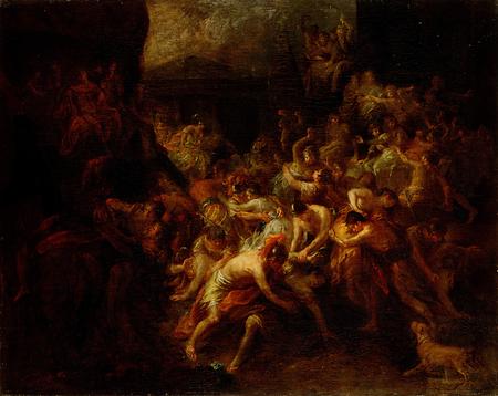 'Der Raub der Sabinerinnen'. Öl auf Leinwand, 91 x 117 cm, 1786