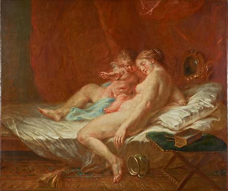'Venus mit Amor auf dem Bette ruhend'. Öl auf Leinwand, 92 x 110 cm, 1788.