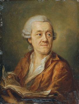 Martin Johann Schmidt / Kremser Schmidt, porträtiert von Paul Haubenstricker, Gemälde, 13,7 x 10,5 cm, 1778