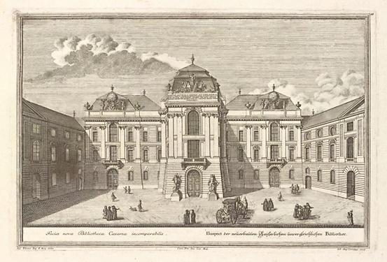 Hofbibliothek, Josefsplatz. Kupferstich von Salomon Kleiner, 1733 - Foto: Wikimedia Commons - Gemeinfrei