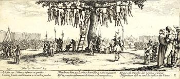 Der Galgenbaum, fürchterlichstes Symbol für den Dreißigjährigen Krieg; 1632