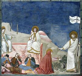 Maria Magdalena begegnet den Auferstandenen, Noli me tangere, Giotto di Bondone, Fresko, 1304-06; Cappella degli Scrovegni all’ Arena (Scrovegni-Kapelle) in Padua - Foto: Wikimedia Commons - Gemeinfrei