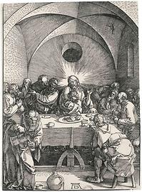 Abendmahl- Die Große Passion, Holzschnitt, Albrecht Dürer, um 1497