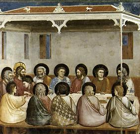 'Ultima Cena', Szene aus dem Leben Jesu Christi, Giotto di Bondone, Arenakapelle Padua, zwischen 1305 und 1313