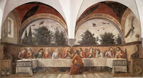 Abendmahl, Fresko, 400 x 880 Zentimeter, Domenico Ghirlandaio, 1480; Kloster Ognissanti, Florenz