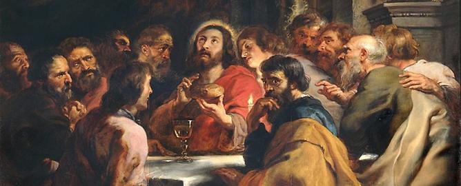Abendmahl, Peter Paul Rubens, Öl auf Leinwand, zwischen 1631 und 1632, Ausschnitt; Pinacoteca di Brera, Mailand