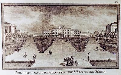 Schloss Esterháza, Garten und Wald nach Süden. Aus dem 1784 gedruckten Schlossführer - Foto: © Ernst Zentner