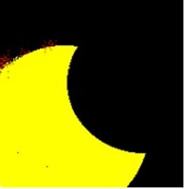 Beginn und Totalität der Sonnenfinsternis vom 11. August 1999