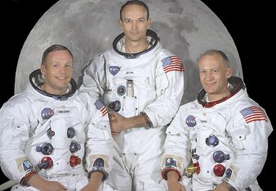 Mannschaftsfoto: Commander Neil Armstrong (1930-2012), Michael Collins und Edwin E. Aldrin Jr. (beide geb. 1930)