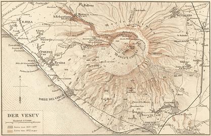 Karte des Vesuv, 1888