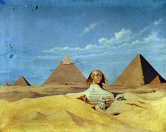 Kleine Königinnen-Pyramiden, Mykerinos-Pyramide, Chephren-Pyramide, Große Sphinx und Große Pyramide (Cheops bzw. Khufu)