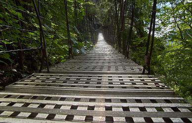 Die Hängebrücke am Jägersteig