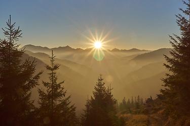 Der Sonnenuntergang über den Triebener Tauern...