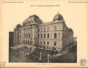 Älteste Fotografie der Schaufassade der Alten Technik, abgedruckt 1888