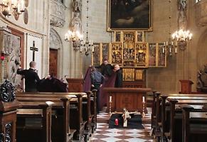 Entfernen des Fastentuchs in der Deutschordenskirche, Wien 1