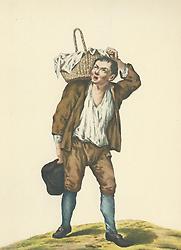 Käseverkäufer aus dem Brandchen Kaufruf, 1775. Gemeinfrei