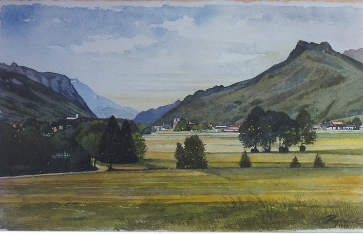 Bild 'Landschaft_mit_Kampenwand_1996-30_'