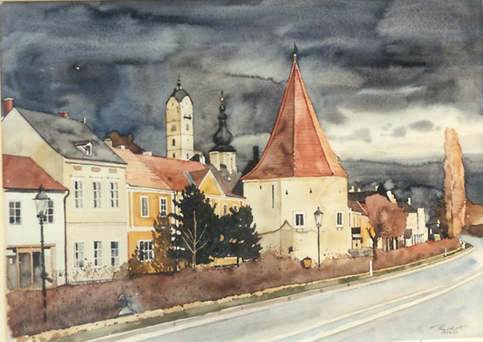 Bild 'Stein,_Frauenbergkirche_und_Piaristenkirche_1986-24_'