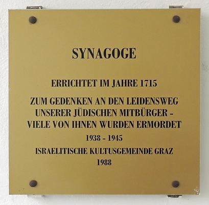 Ehemalige Synagoge, Gedenktafel