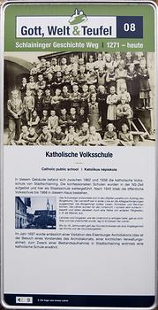 Beschreibung der ehemalige kath. Volksschule, Foto: © Werner Gobiet, 5.4.2014