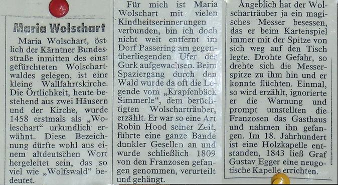 Maria Wolschart, Anschlag an der Kapelle