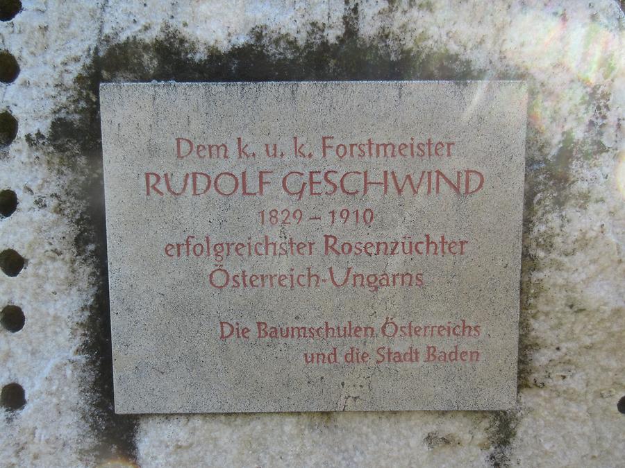 Rosarium - Rudolf Geschwind-Gedenktafel