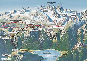 Überblickskarte Seilbahnen und Wege