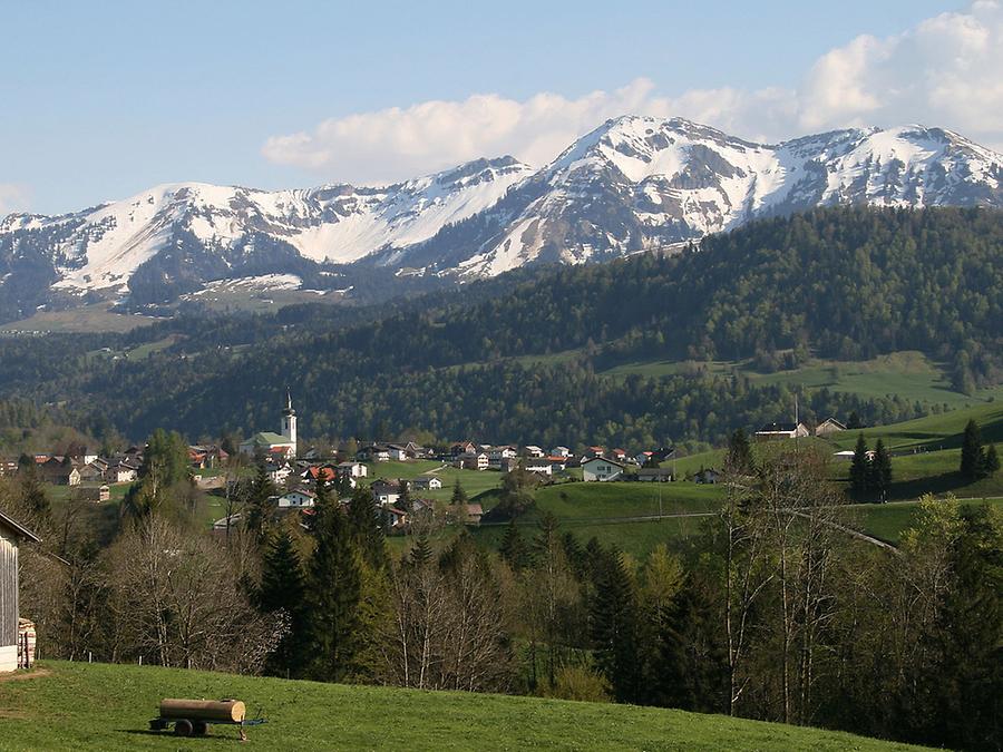 Blick vom Kurzentobel auf Hittisau