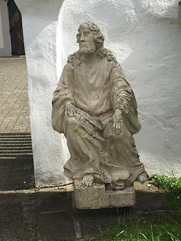Bärnbach - Karmel, Christus-Statue von Philipp Jakob Straub vor dem Kirchhofeingang
