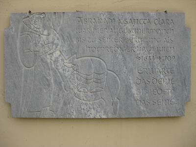 Haus der Frauen, Abraham a Santa Clara-Gedenktafel