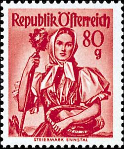 Briefmarke Volkstrachten