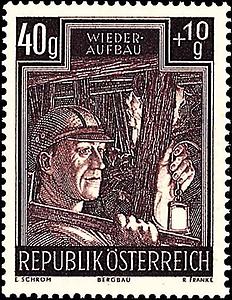 Briefmarke Wiederaufbau Bergbau