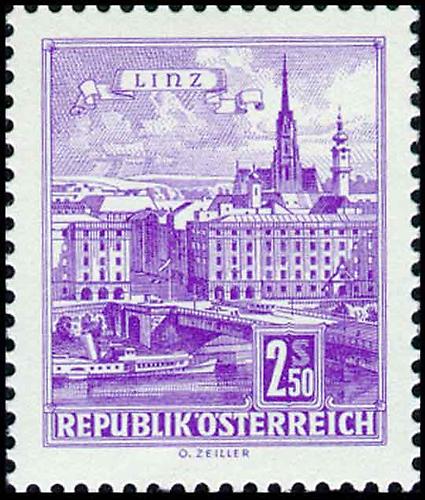 Linz - Donaubrücke | 1962 | Briefmarken | Kunst und Kultur im Austria-Forum
