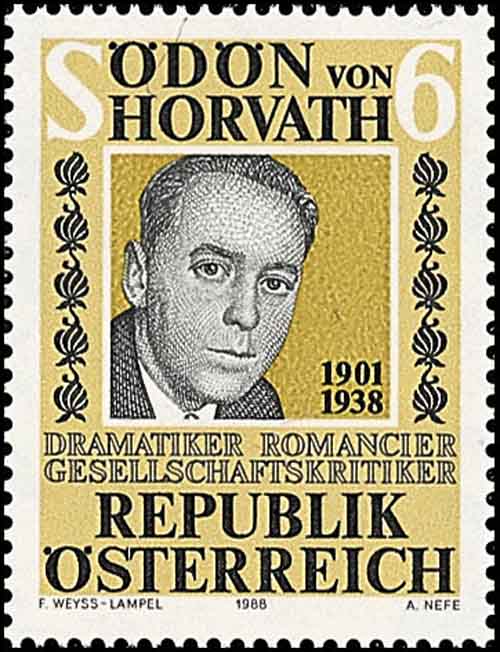 Ödön von Horvath | 1988 | Briefmarken | Kunst und Kultur im Austria-Forum