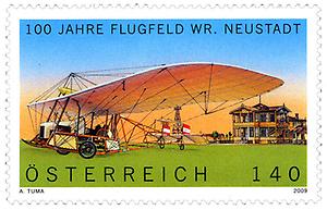 Briefmarke, Flugfeld Wiener Neustadt