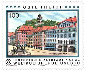 Briefmarke, Historische Altstadt von Graz