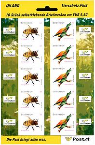 Briefmarke, Honigbiene und Bienenfresser