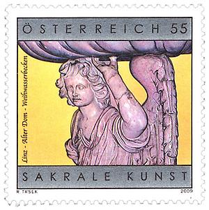 Briefmarke, Sakrale Kunst - Weihwasserbecken