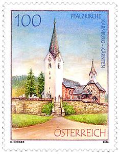 Briefmarke, Pfalzkirche von Karnburg