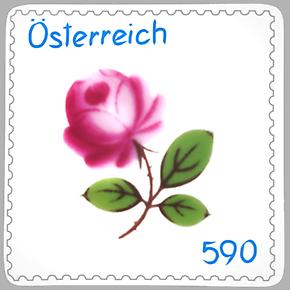 Briefmarke, Augarten Porzellan - Wiener Rose